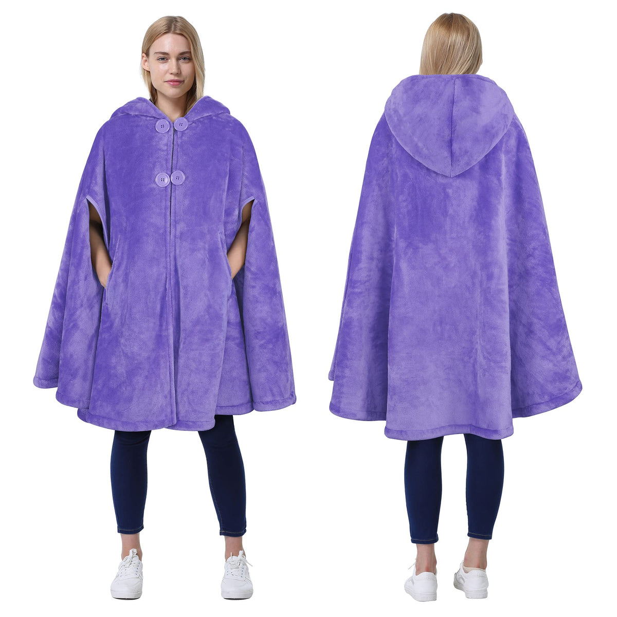 Catalonia poncho devant montrant coupe oversize et style polyvalent