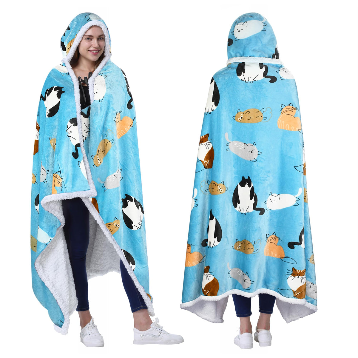 Catalonia poncho face avant montrant coupe et attache pratique
