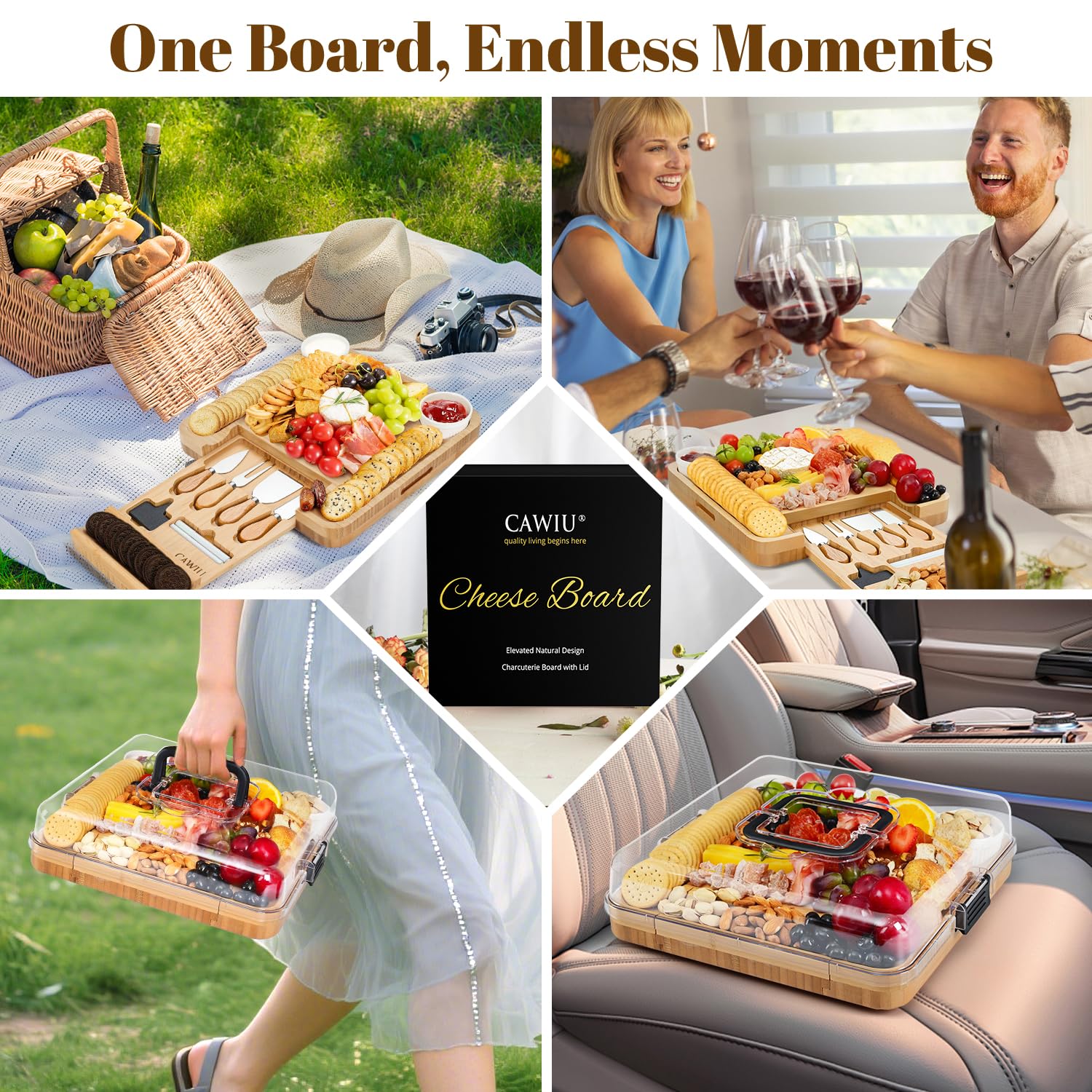 CAWIU mise en table lifestyle présentant plateau pour apéritif convivial