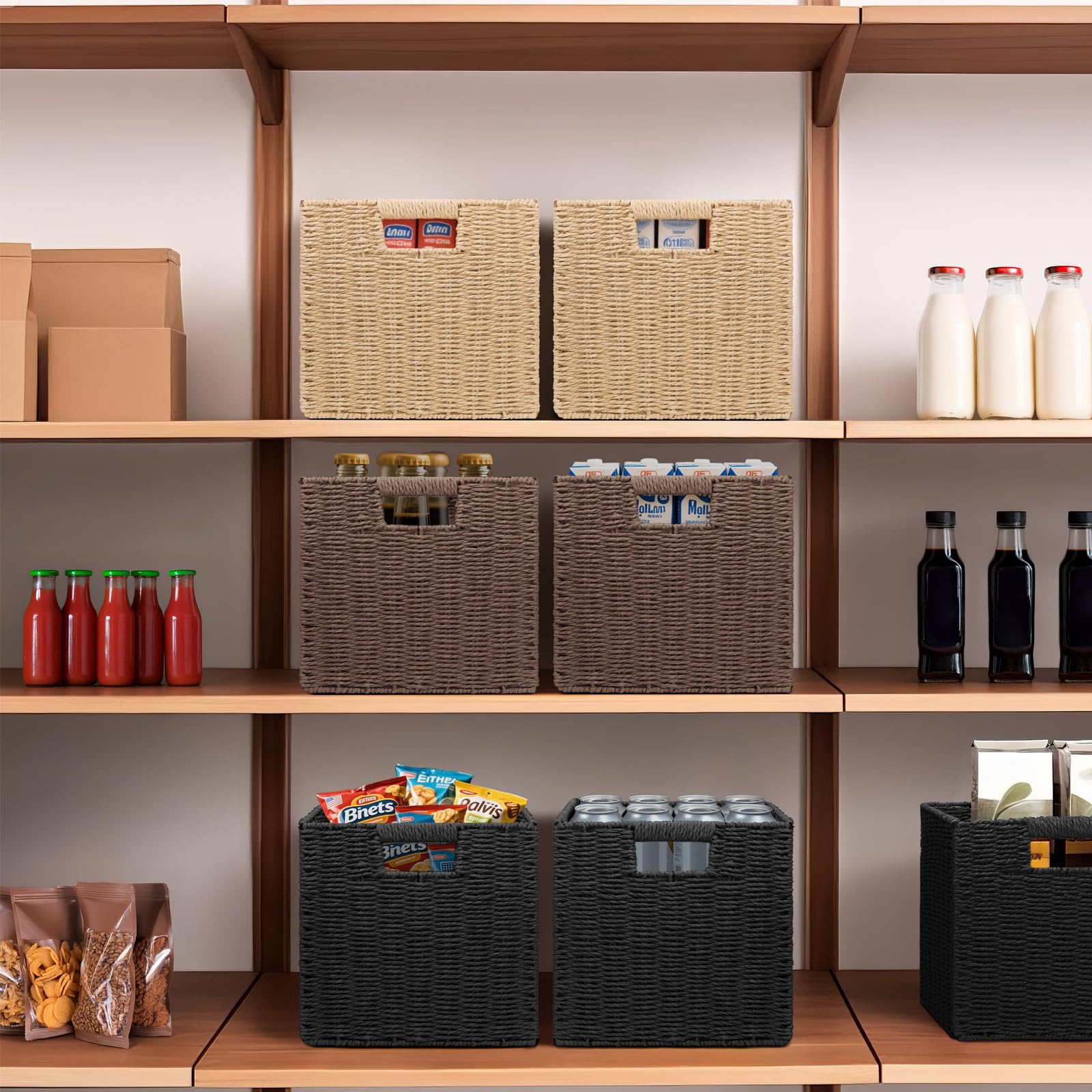 Cazzon panier en situation salon organisant étagère et améliorant décor