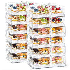 Cedilis boîte face avant transparente présentant cupcakes et attrait visuel