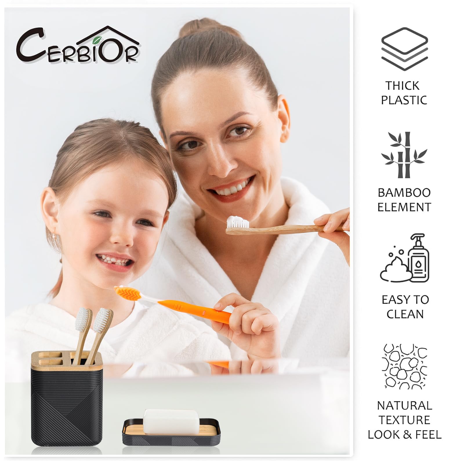 CERBIOR brosse WC et poubelle placés ensemble, hygiène optimisée