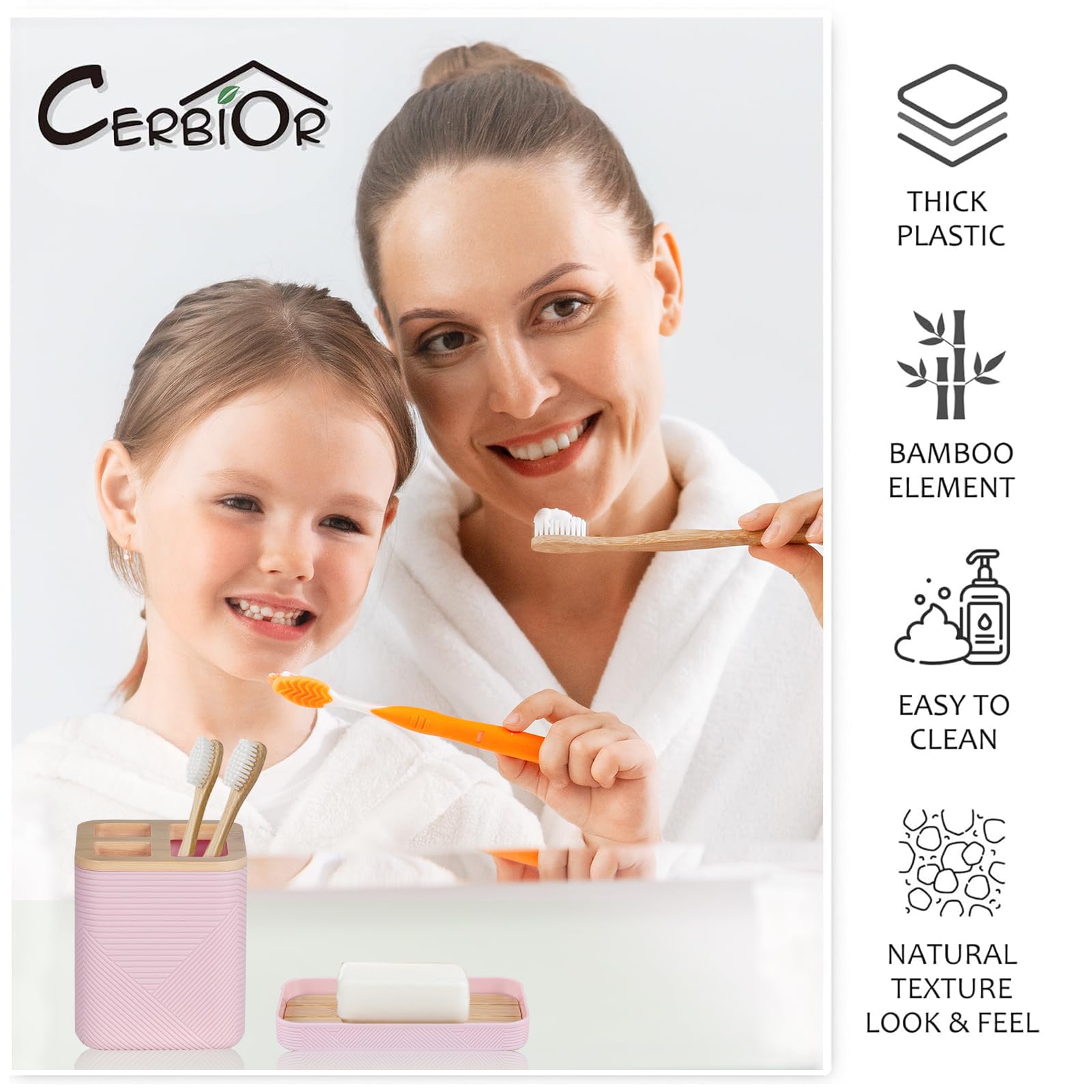 CERBIOR texture imitation bambou finition rose durable