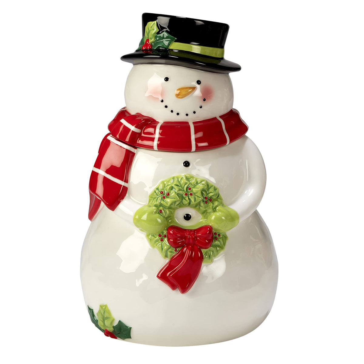 Certified International bocal bonhomme de neige face, décoration festive fonctionnelle