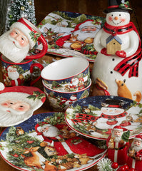 Certified International gros plan du dessin Père Noël promettant charme nostalgique