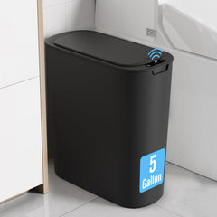 Cesun poubelle face avant noire, design compact et gain de place
