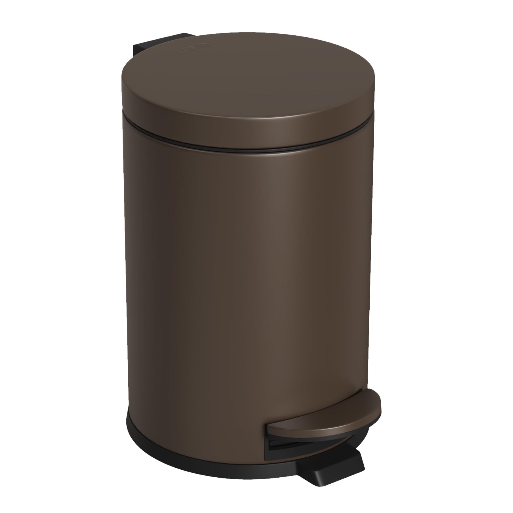 Cesun poubelle frontale marron montrant le design compact et élégant