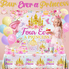 Cextoga assiettes et gobelets roses détail motif princesse et gain de temps