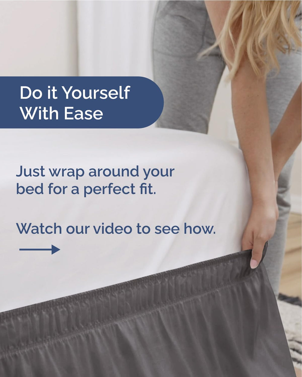CGK Linens jupe de lit en usage dans une chambre moderne pour un look soigné