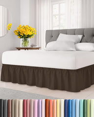 CGK Linens face de la jupe King marron montrant couverture complète