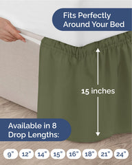 CGK Linens jupe en usage sur un lit King pour cacher rangement et embellir