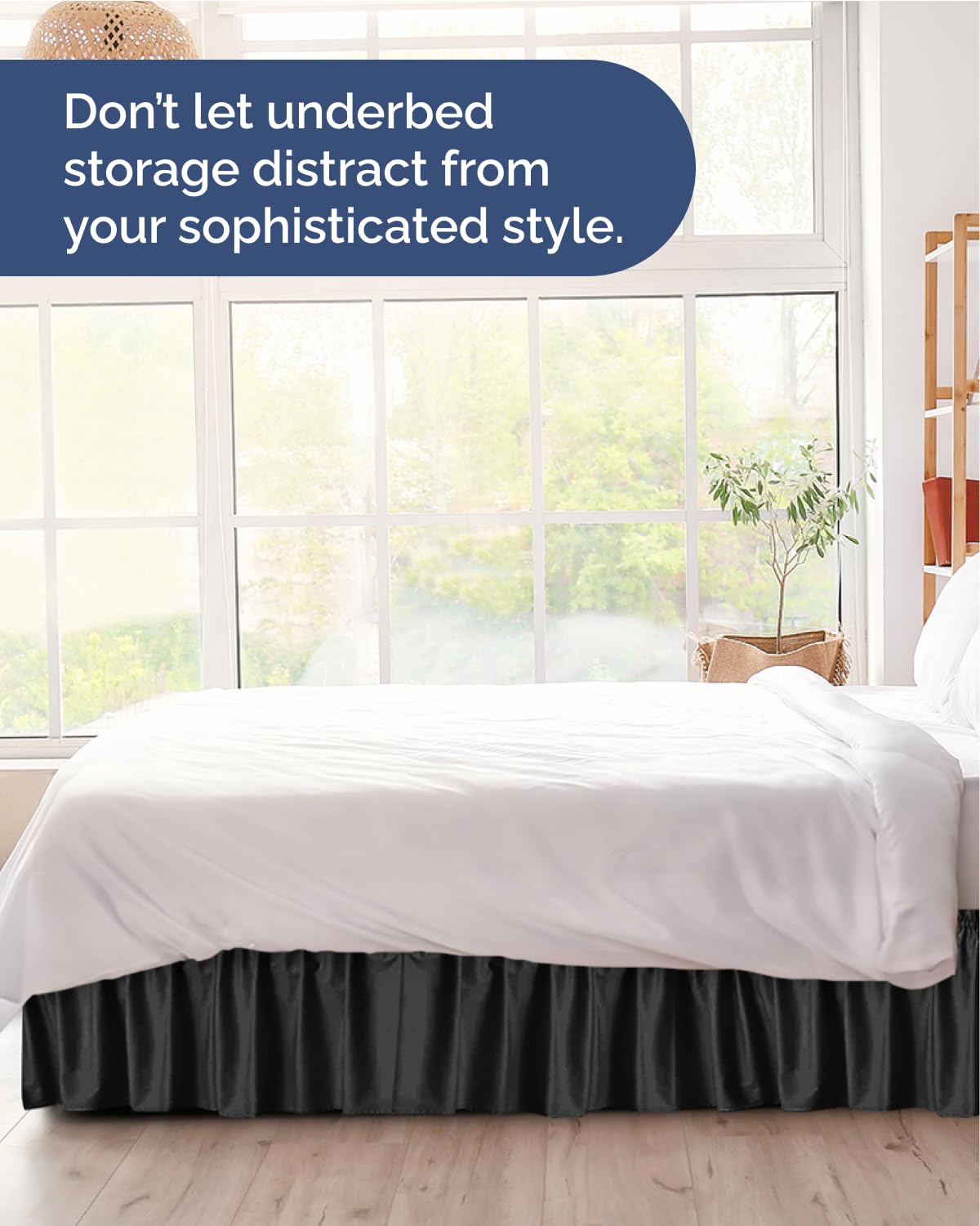 CGK Linens plan large sur un lit Queen montrant tombé uniforme et net