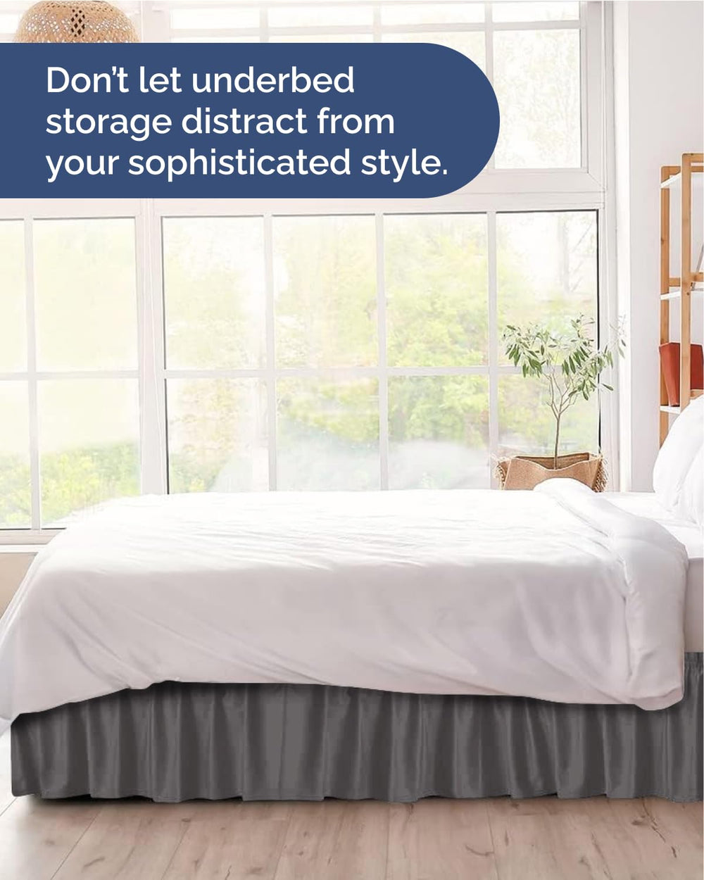 CGK Linens mise en scène chambre d'invités Charcoal pour décoration élégante