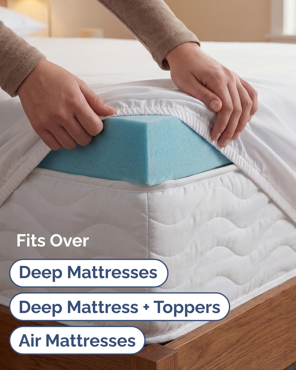 CGK Unlimited comparaison d'échelle Twin XL, montre adaptation aux matelas épais