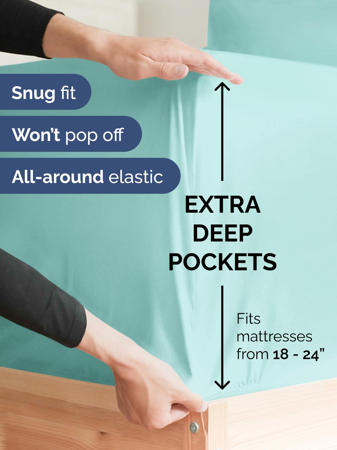 CGK Unlimited coin de drap housse élastique assurant maintien pour matelas épais
