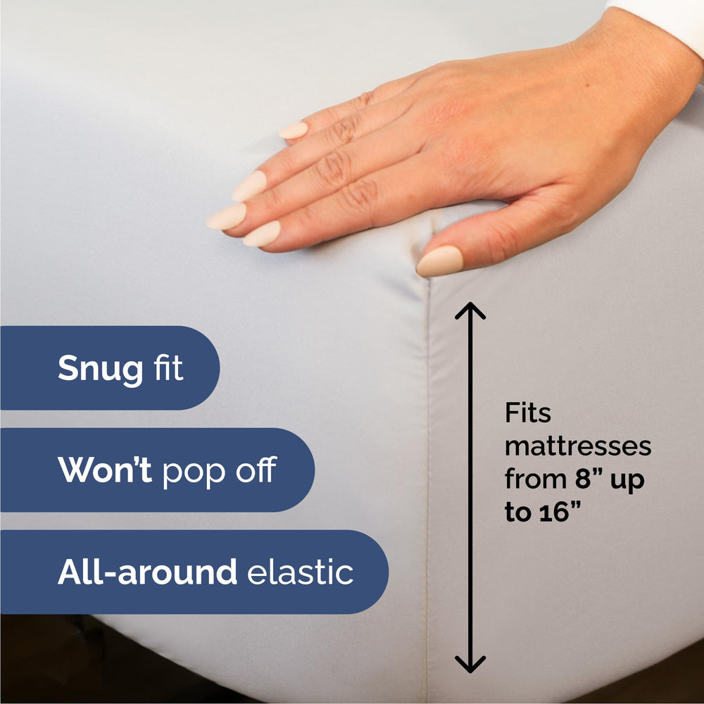 CGK Unlimited drap-housse coin profond illustrant maintien sur matelas épais