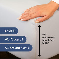 CGK Unlimited drap-housse coin profond illustrant maintien sur matelas épais