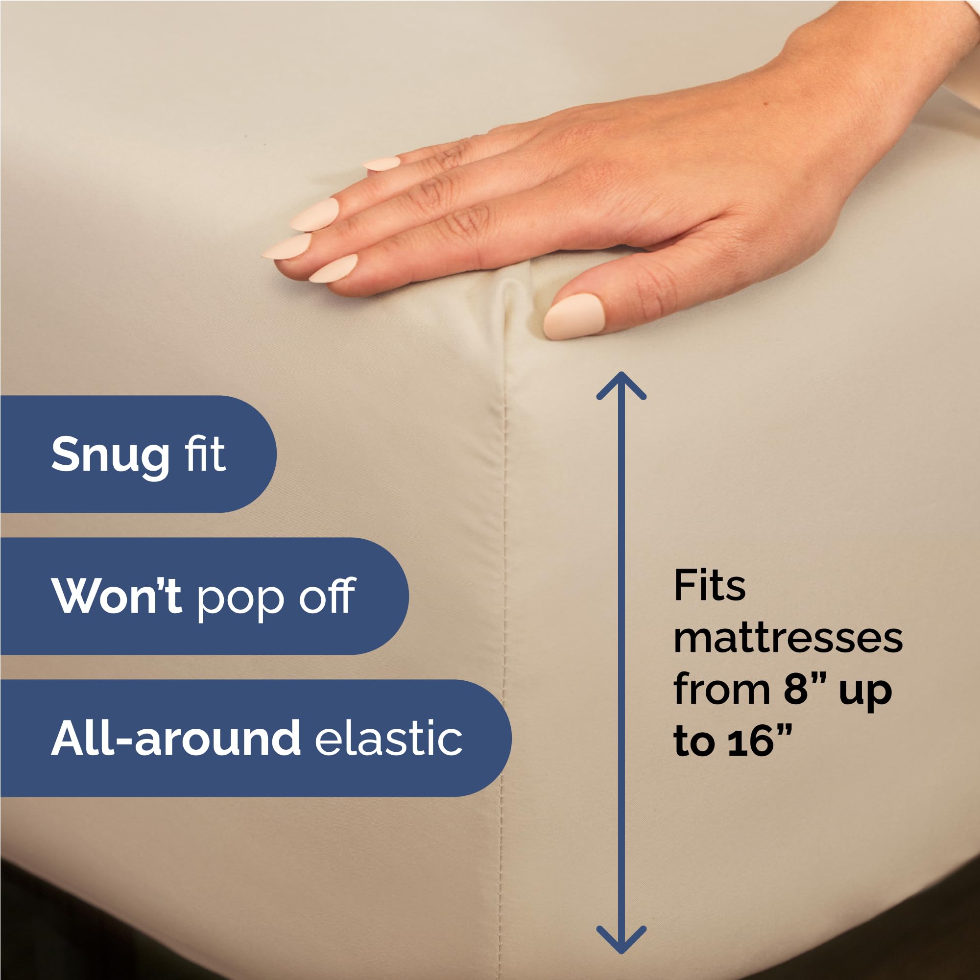 CGK Unlimited drap-housse ajusté sur matelas profond, maintien sécurisé