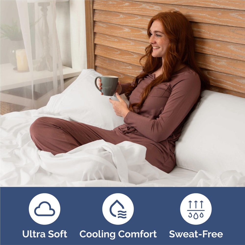CGK Unlimited draps installés sur un lit King, apparence soignée et confortable