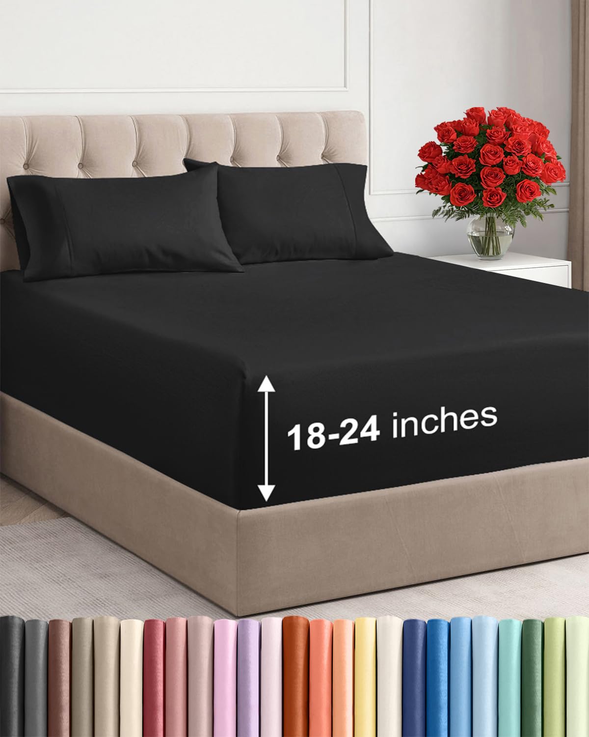 CGK Unlimited ensemble face montrant drap plat et housse, tenue soignée