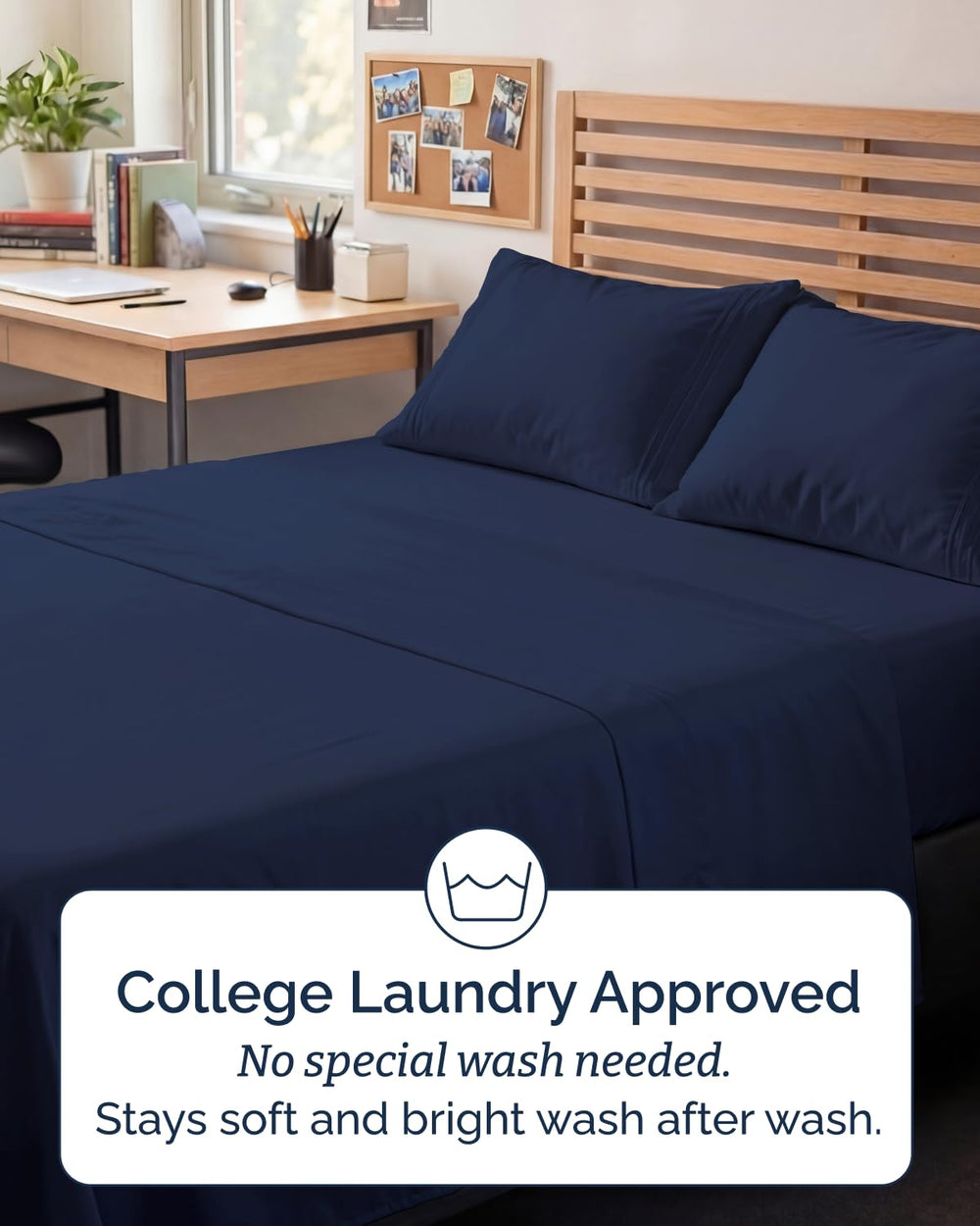CGK Unlimited mise en scène chambre bleu marine créant ambiance cosy et soignée
