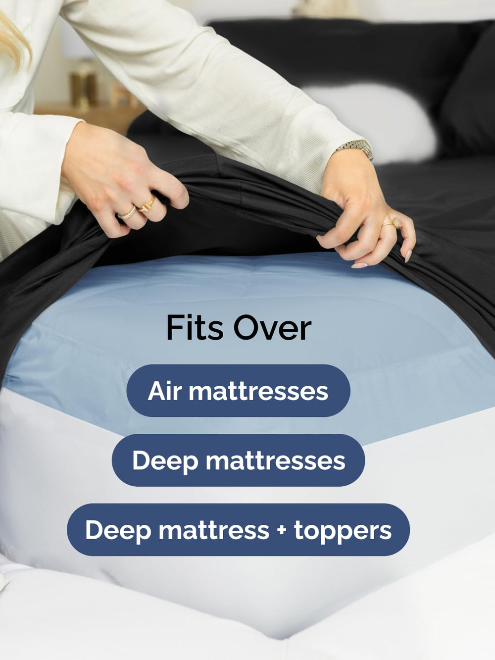 CGK Unlimited draps illustrés près d'une machine à laver, entretien facile