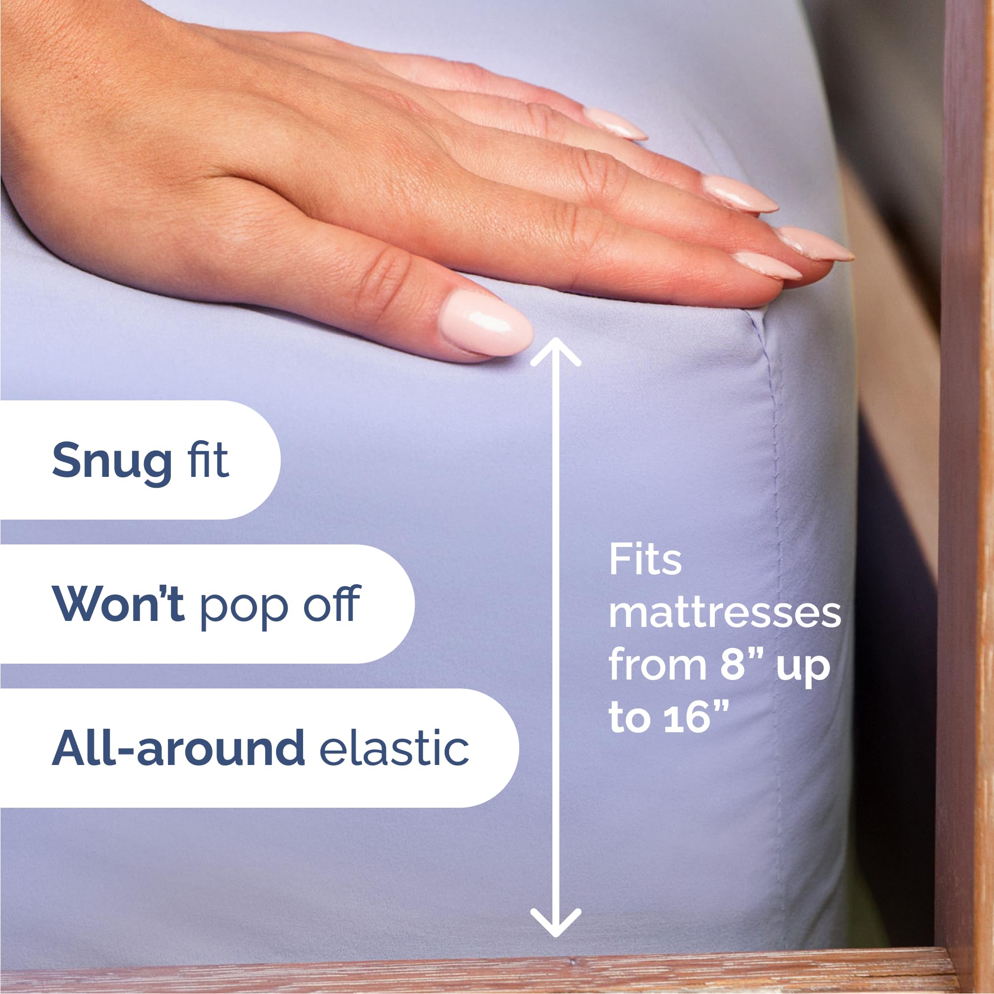 CGK Unlimited — draps installés sur lit queen illustrant effet lavande apaisant