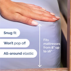 CGK Unlimited — draps installés sur lit queen illustrant effet lavande apaisant