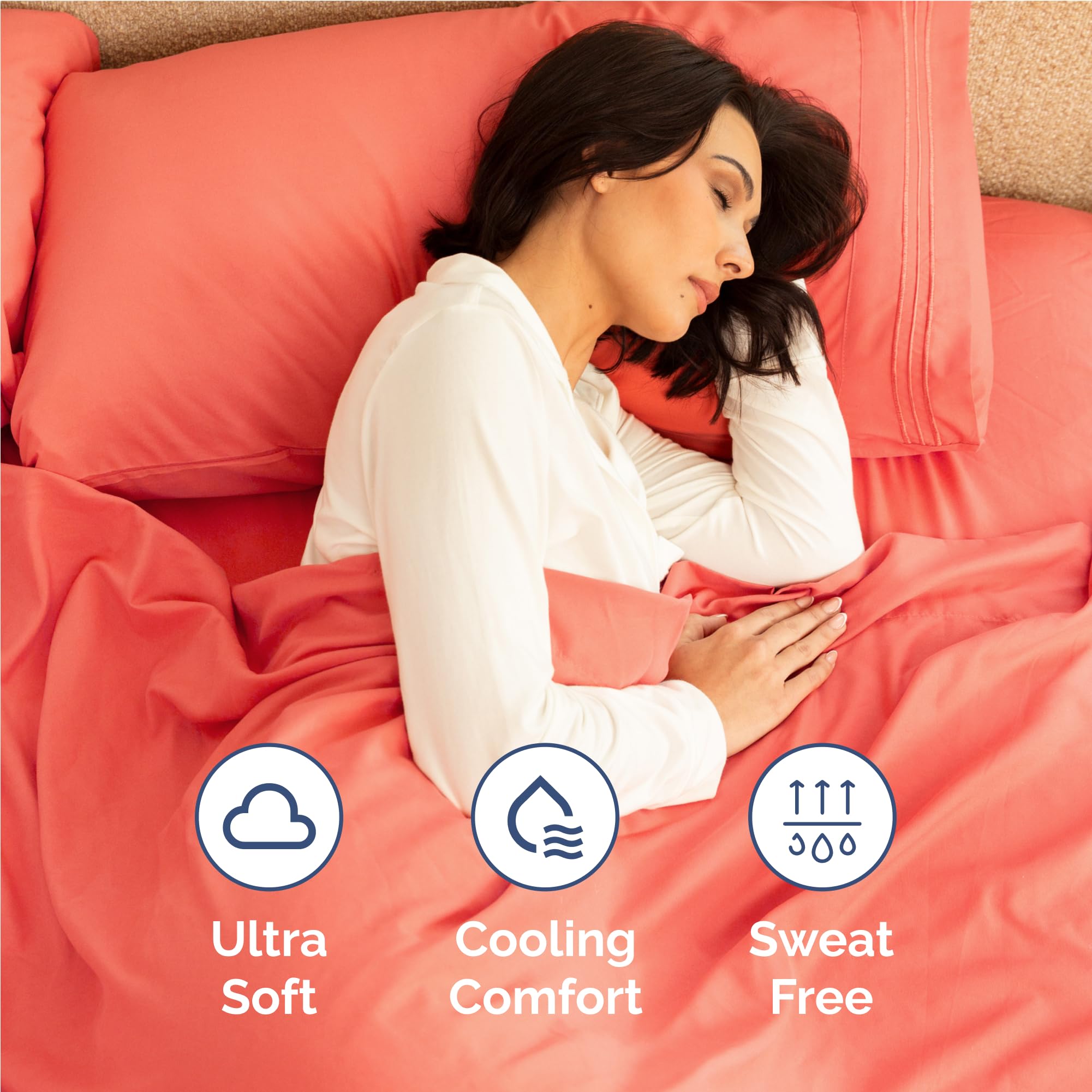 CGK Unlimited draps posés sur matelas profond démontrant l'ajustement jusqu'à 16"