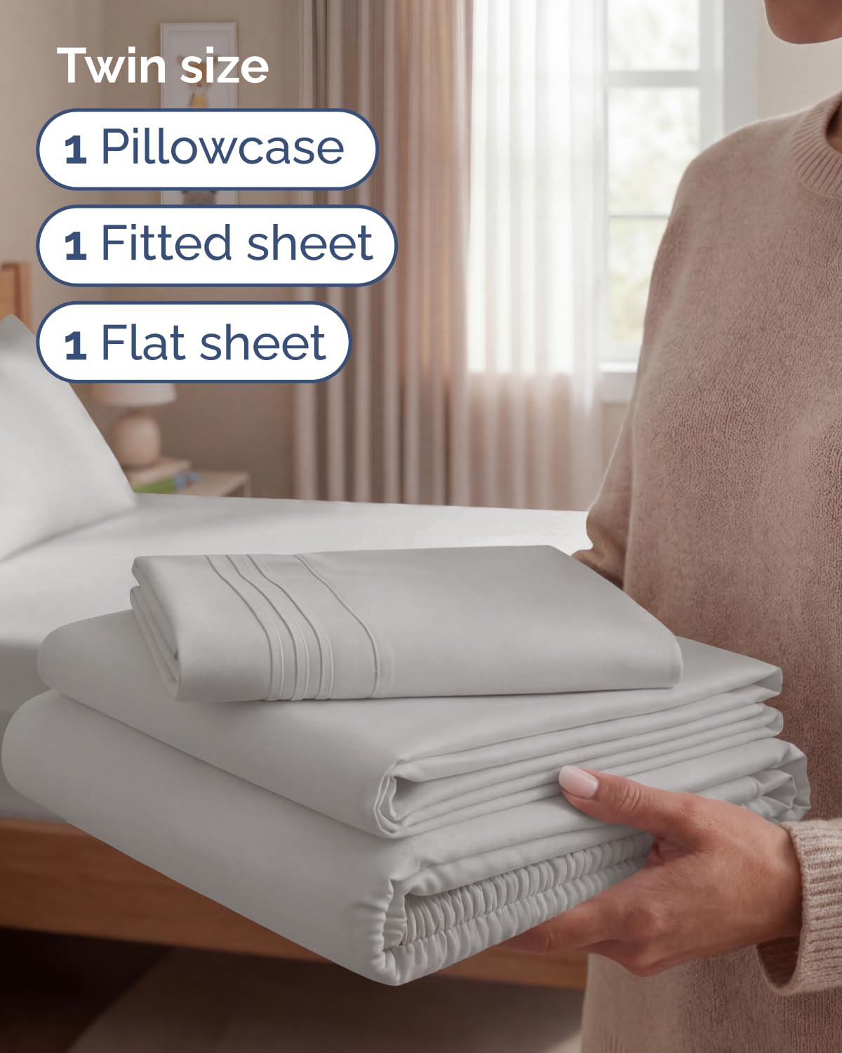 Drap-housse CGK Unlimited avec poches profondes illustrant l'ajustement sécurisé sur matelas jusqu'à 16 pouces
