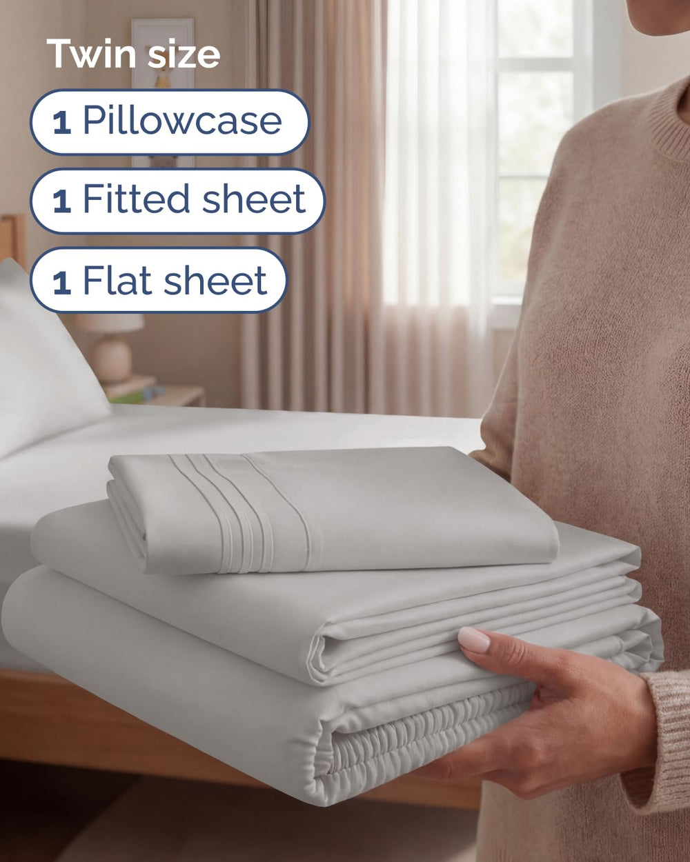 Drap-housse CGK Unlimited avec poches profondes illustrant l'ajustement sécurisé sur matelas jusqu'à 16 pouces