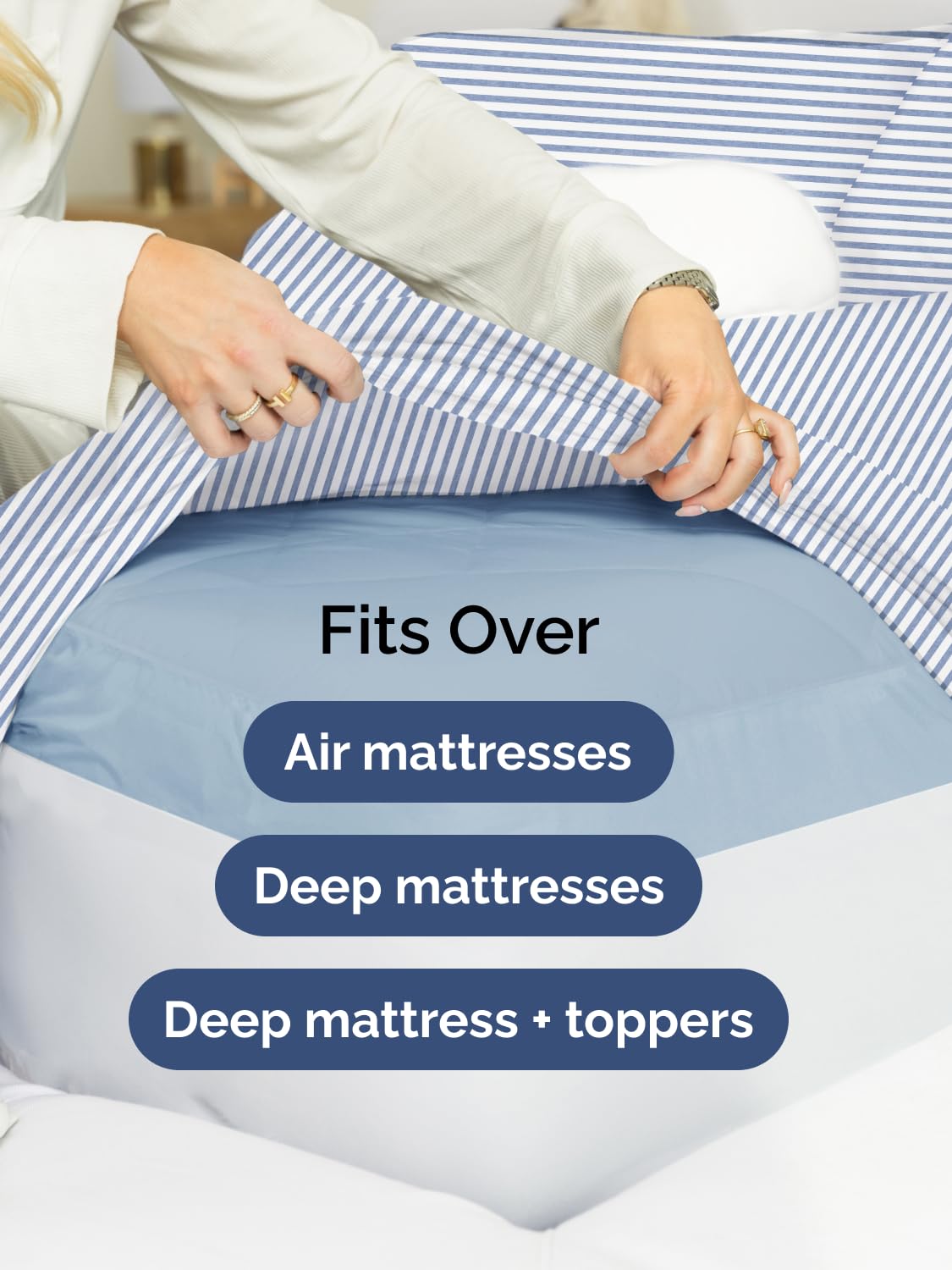 CGK Unlimited comparaison d'échelle montrant poches profondes pour matelas épais