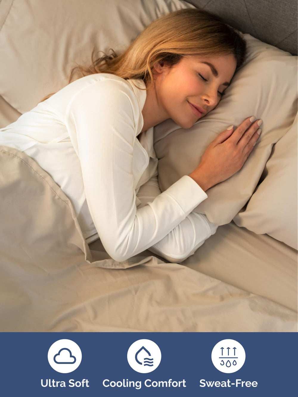 Comparaison d'échelle CGK Unlimited montrant profondeur 21 pouces, ajuste grand matelas