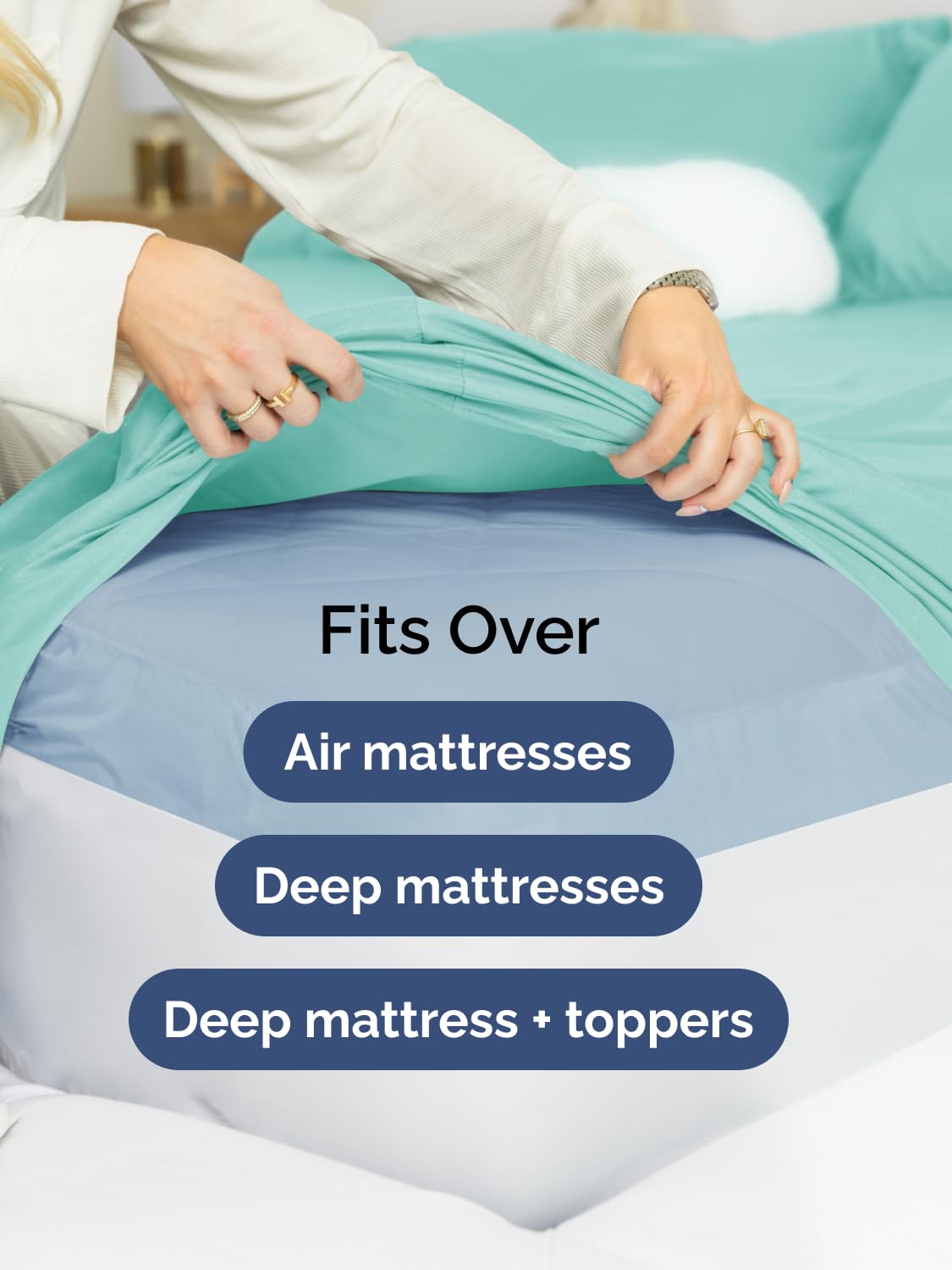 CGK Unlimited comparaison échelle montrant ajustement sur matelas très épais