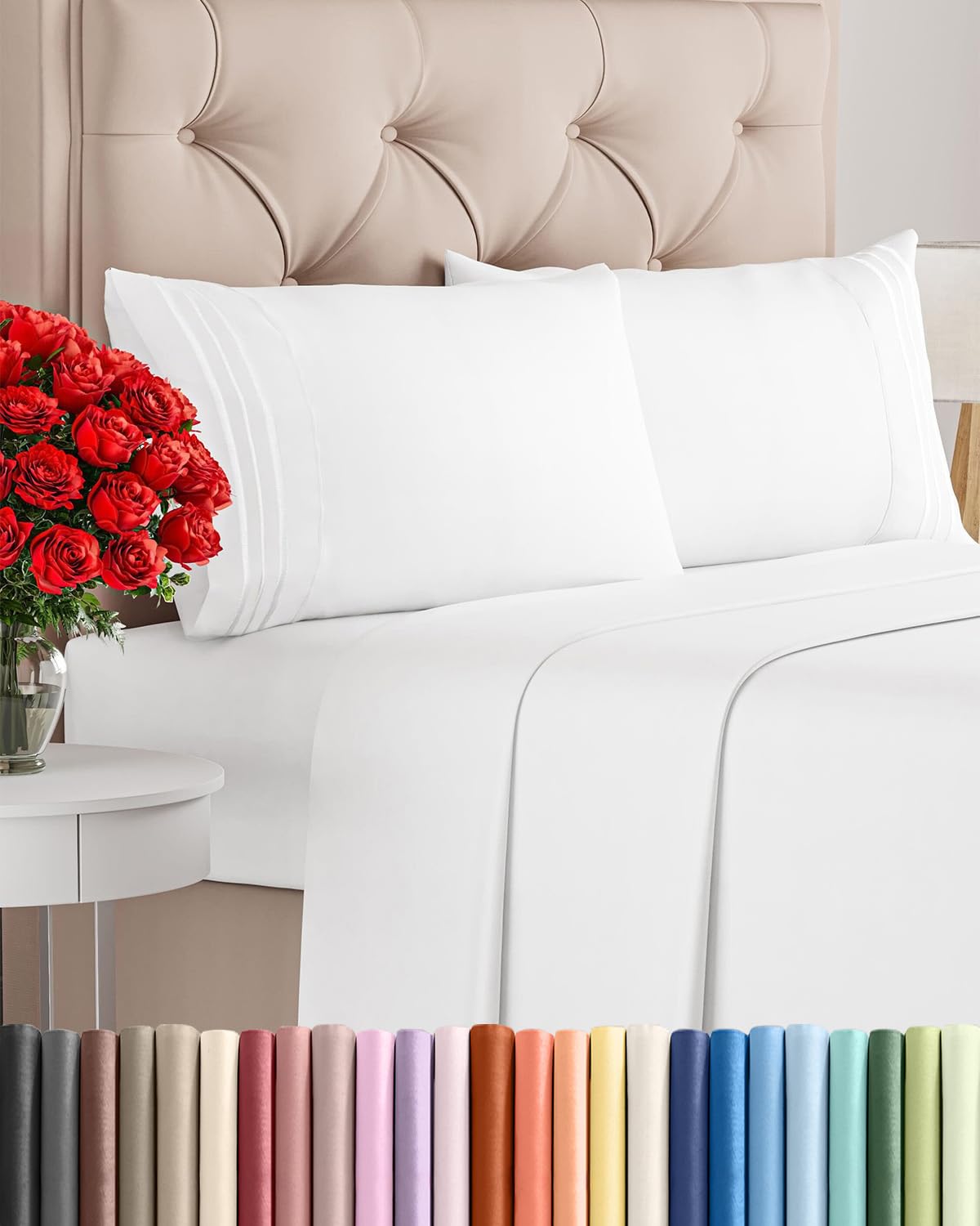 CGK Unlimited emballage avant montrant l'ensemble draps king pratique