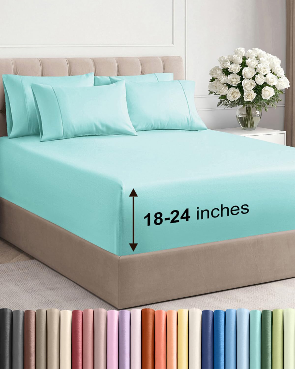 CGK Unlimited vue avant des draps King Spa Blue apportant confort élégant