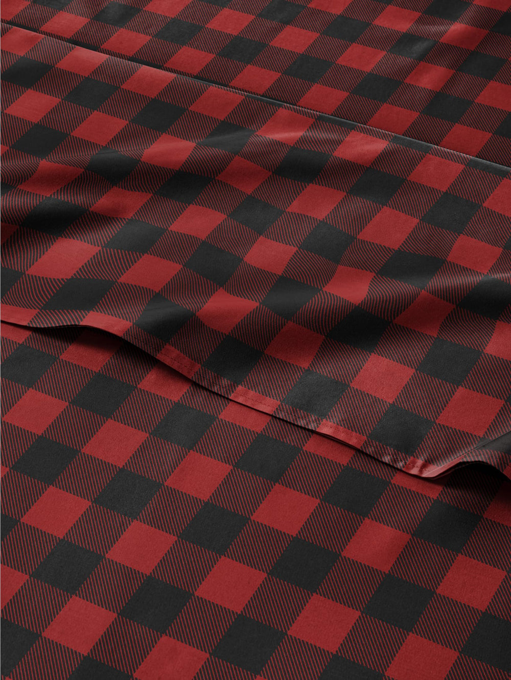 CGK Unlimited vue de face du paquet de draps Buffalo Plaid, présentation soignée