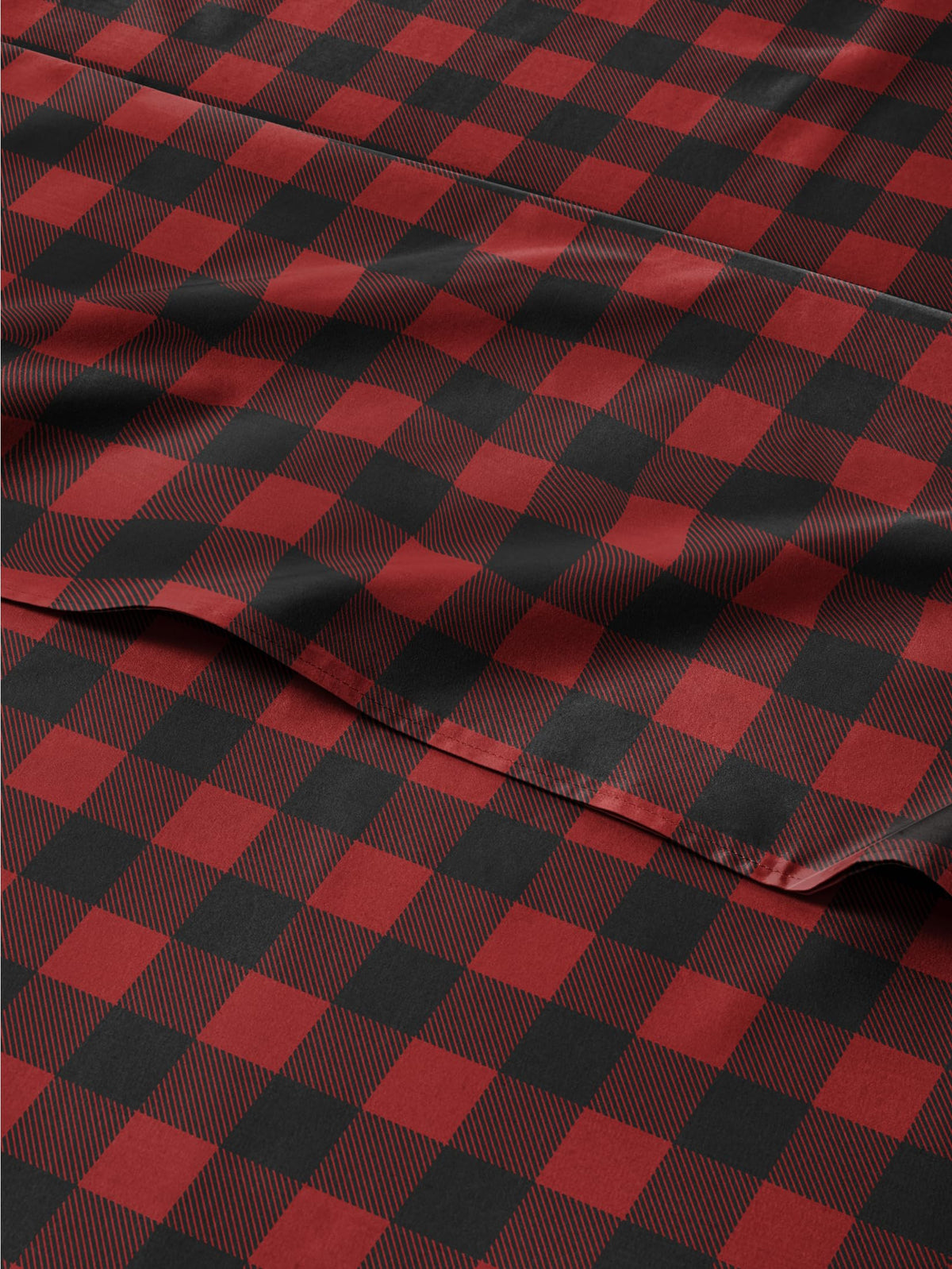 CGK Unlimited vue de face du paquet de draps Buffalo Plaid, présentation soignée