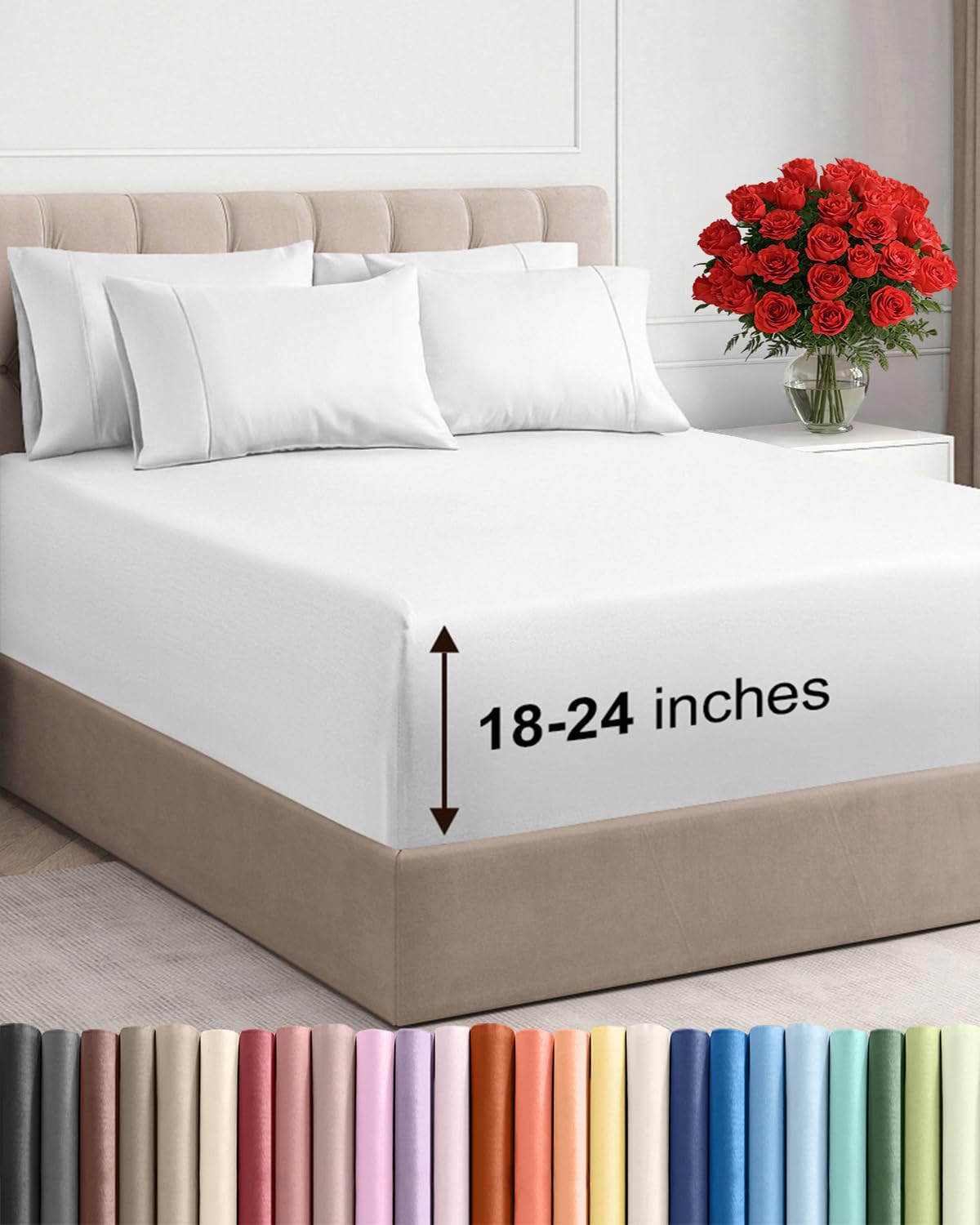 CGK Unlimited face du paquet de draps Full blanc montrant contenu et bénéfice maintien
