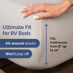 CGK Unlimited housse ajustée enfilée sur matelas illustrant maintien sans glissement