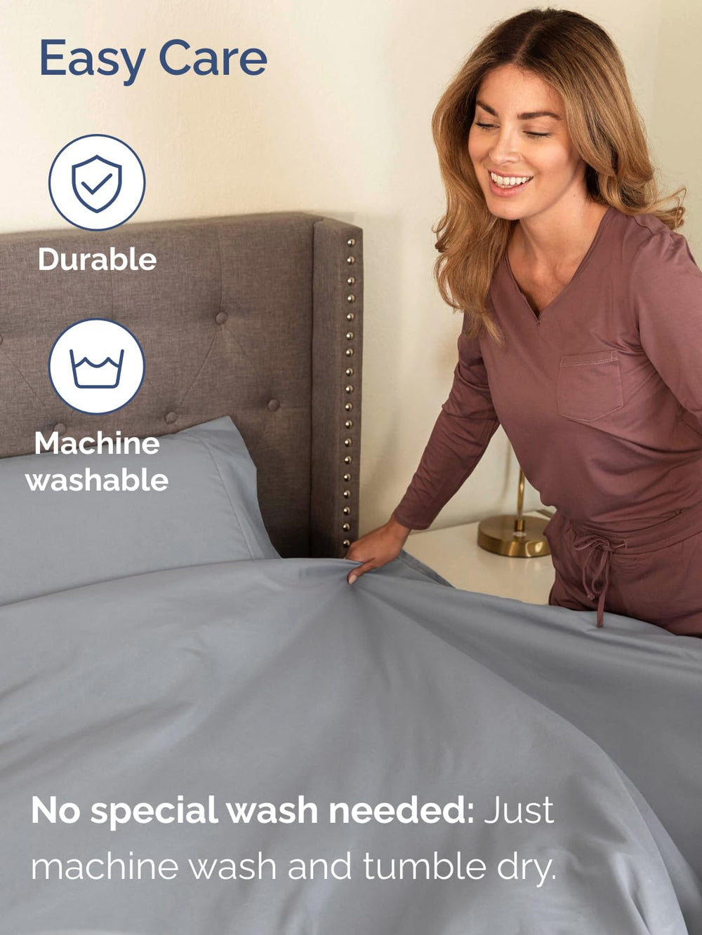 CGK Unlimited chambre stylée acier bleu, lits confortables et soignés