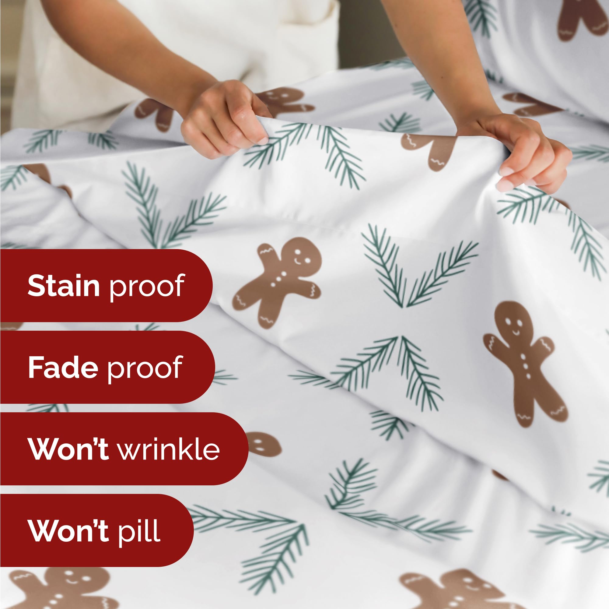 CGK Unlimited parure installée en décor de chambre de Noël créant une ambiance accueillante pour invités
