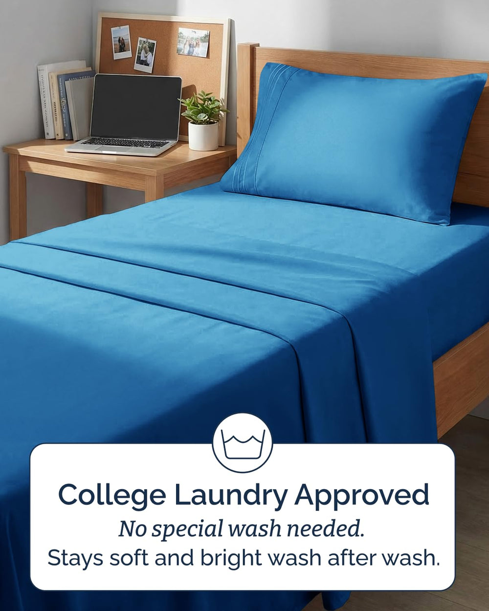 CGK Unlimited mise en scène lit de dortoir transformé, apporte confort et style royal blue