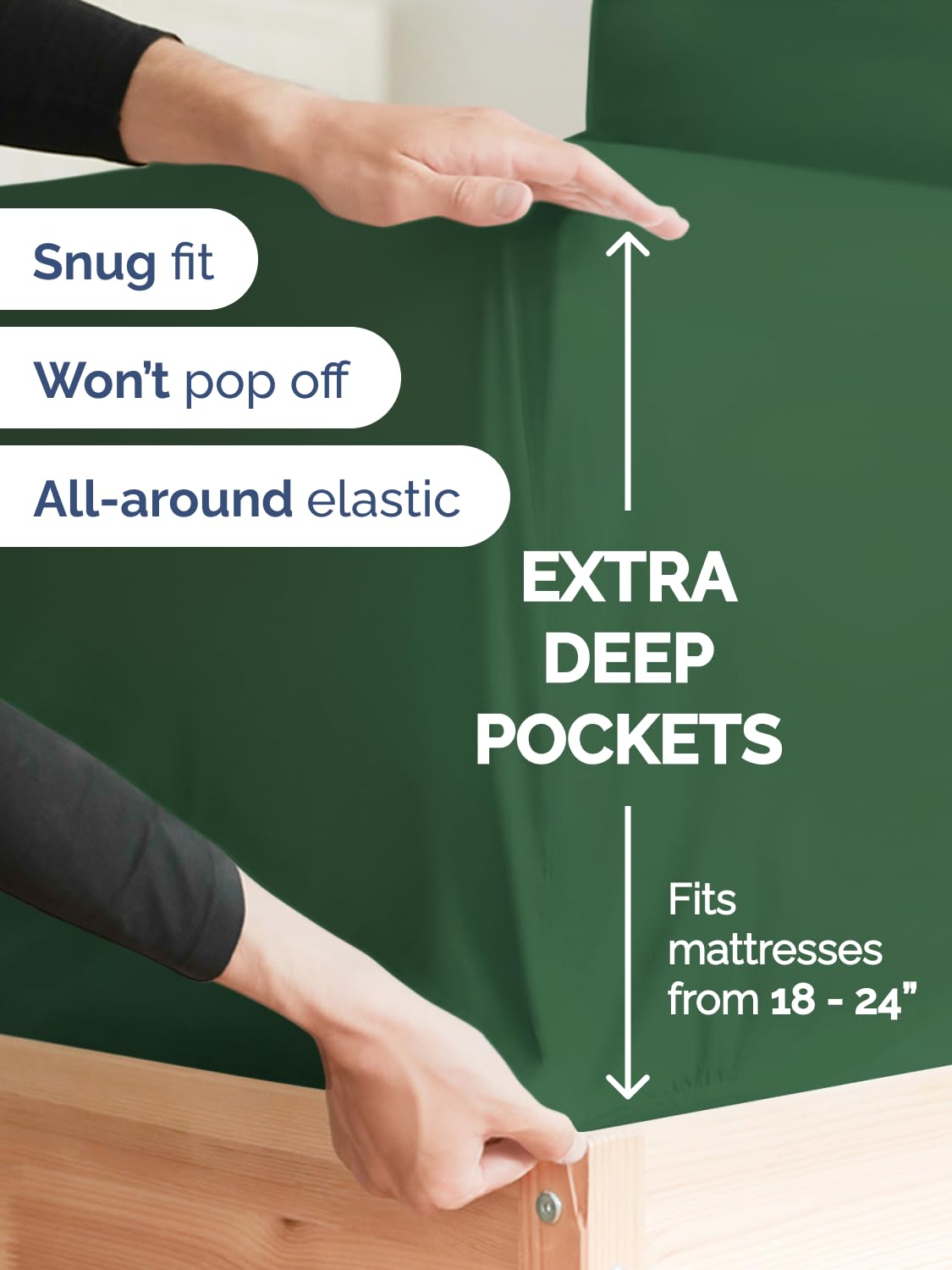 CGK Unlimited drap-housse sur matelas épais ajustement sécurisé sans plis