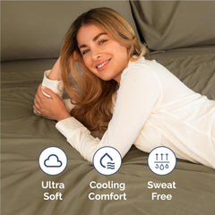CGK Unlimited draps posés sur lit complet montrant confort et apparence