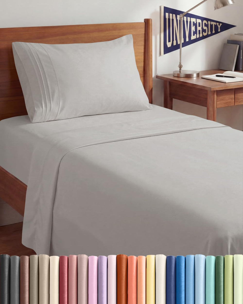 CGK Unlimited parure vue de face montrant coupe Twin XL et finition, confort immédiat