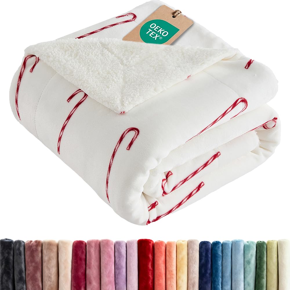 CGK Unlimited flanelle Candy Cane en gros plan pour un toucher velouté