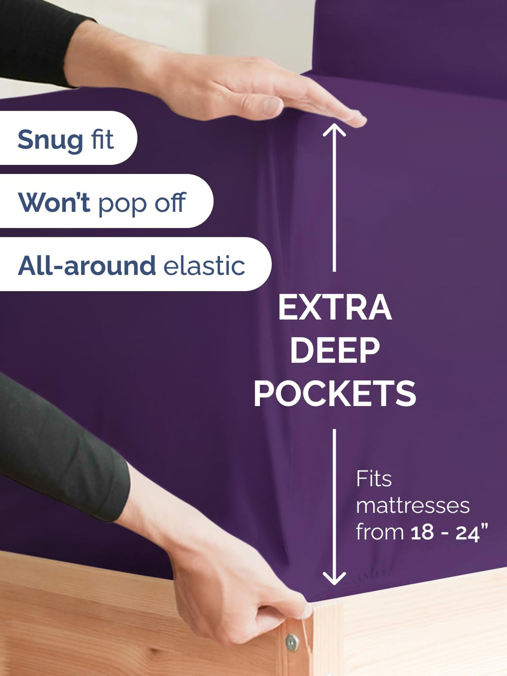 CGK Unlimited poche extra profonde illustrant maintien sur matelas épais