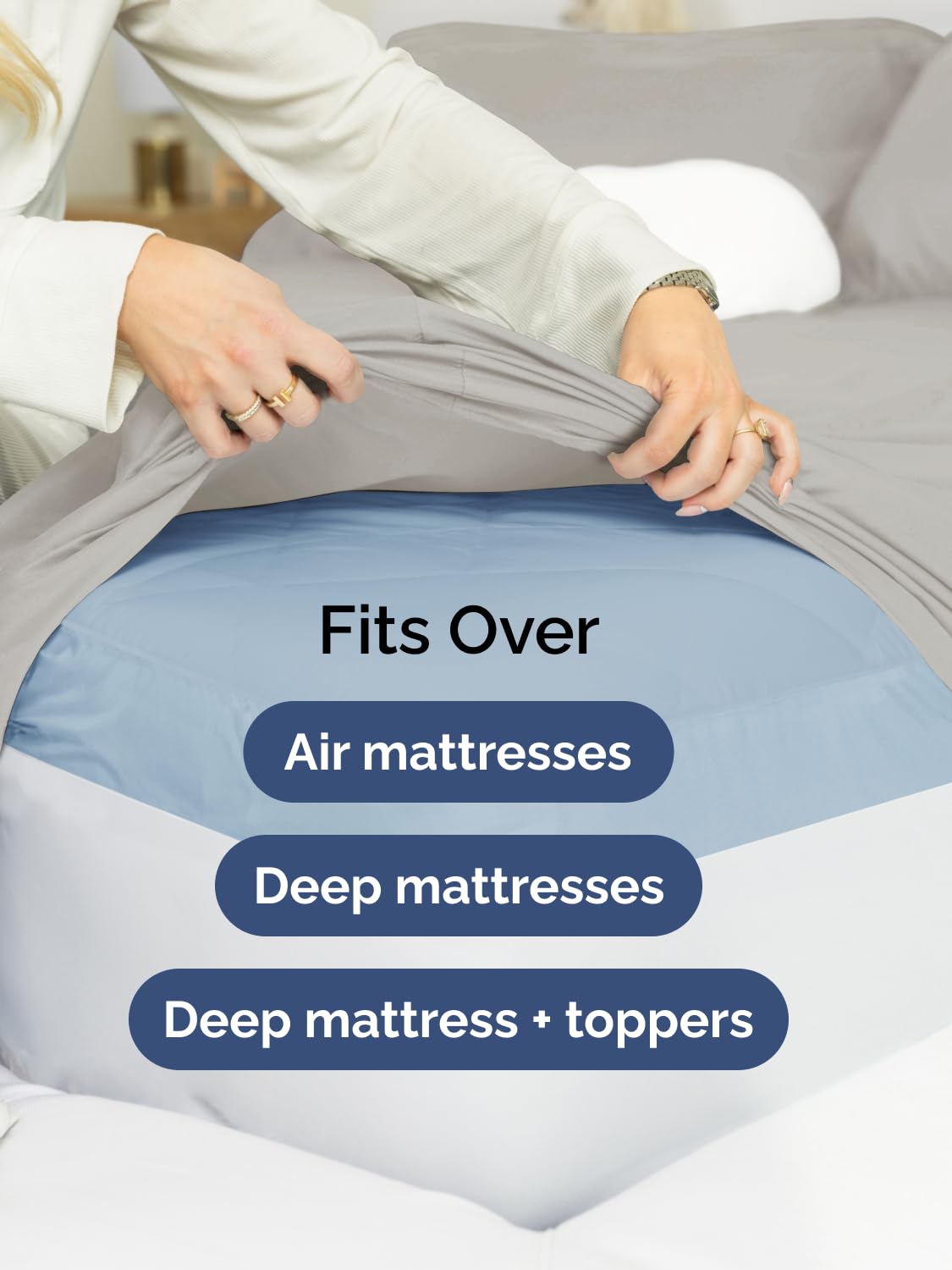 CGK Unlimited profil montrant profondeur 21 pouces pour matelas épais