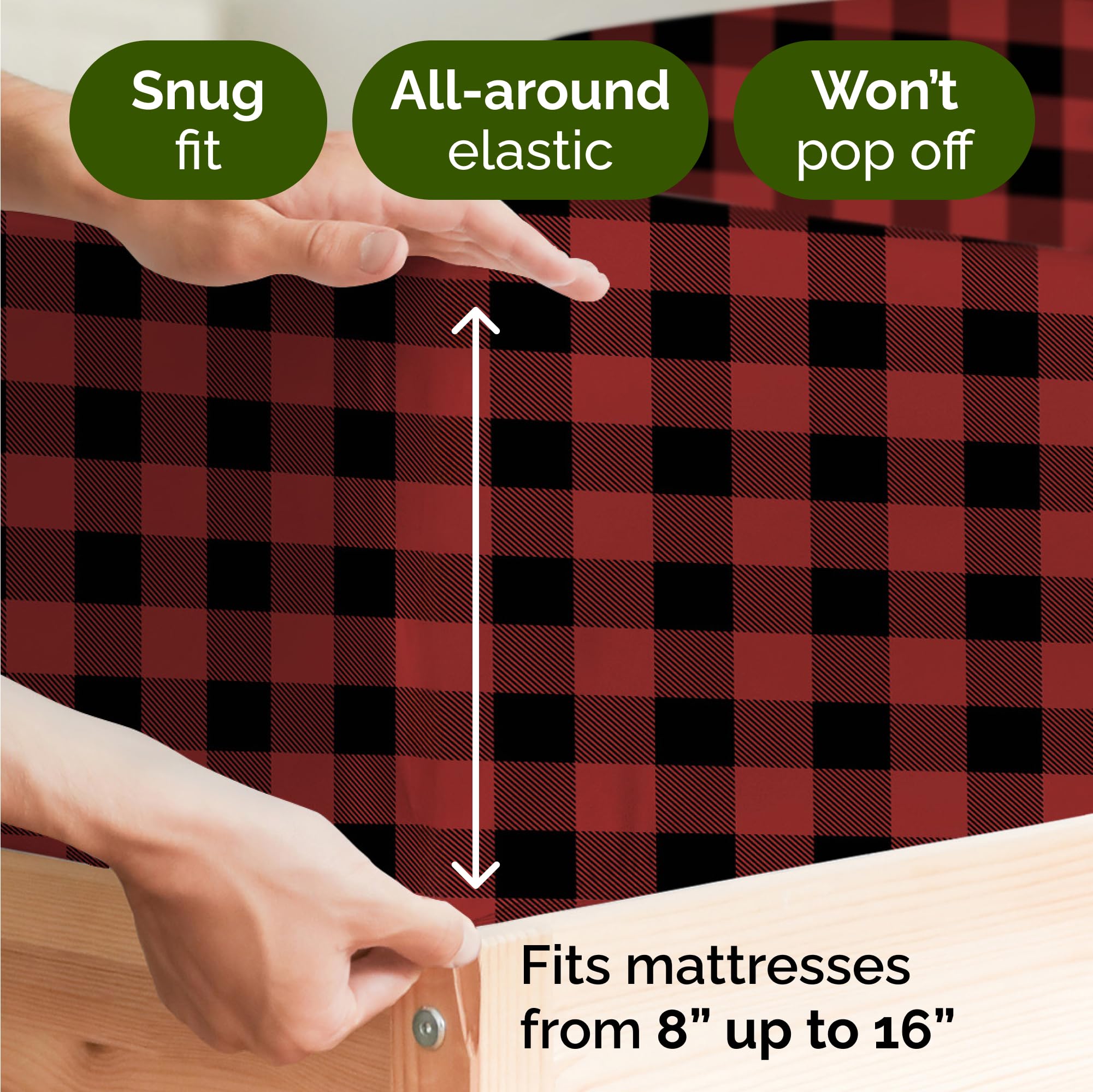 CGK Unlimited taies d'oreiller motif Buffalo Plaid, finition nette et festive